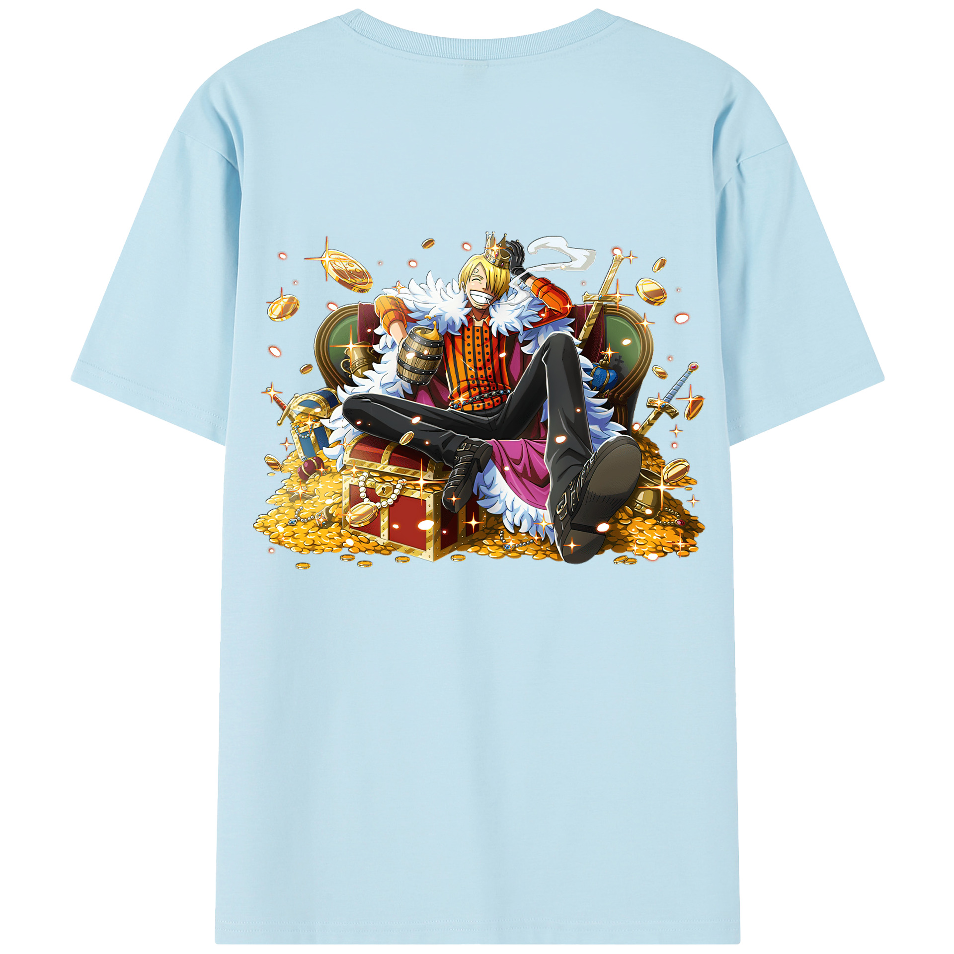 （画像用） ワンピース サンジ ONE PIECE Sanji 綿100％半袖Tシャツ（背面プリント）